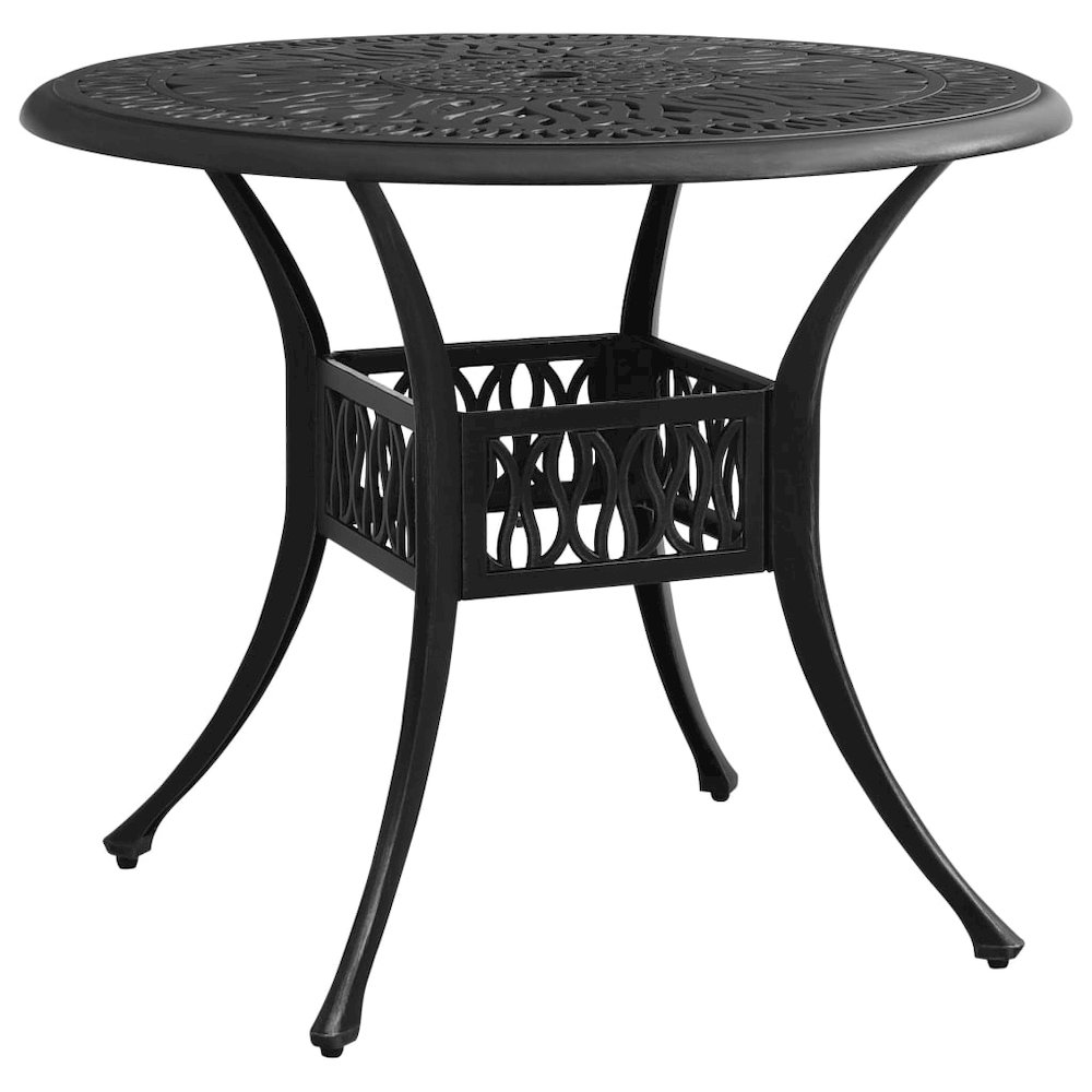 Bistro Set Black Cast aluminum Medium Industrial Bistro Set. Picture 11