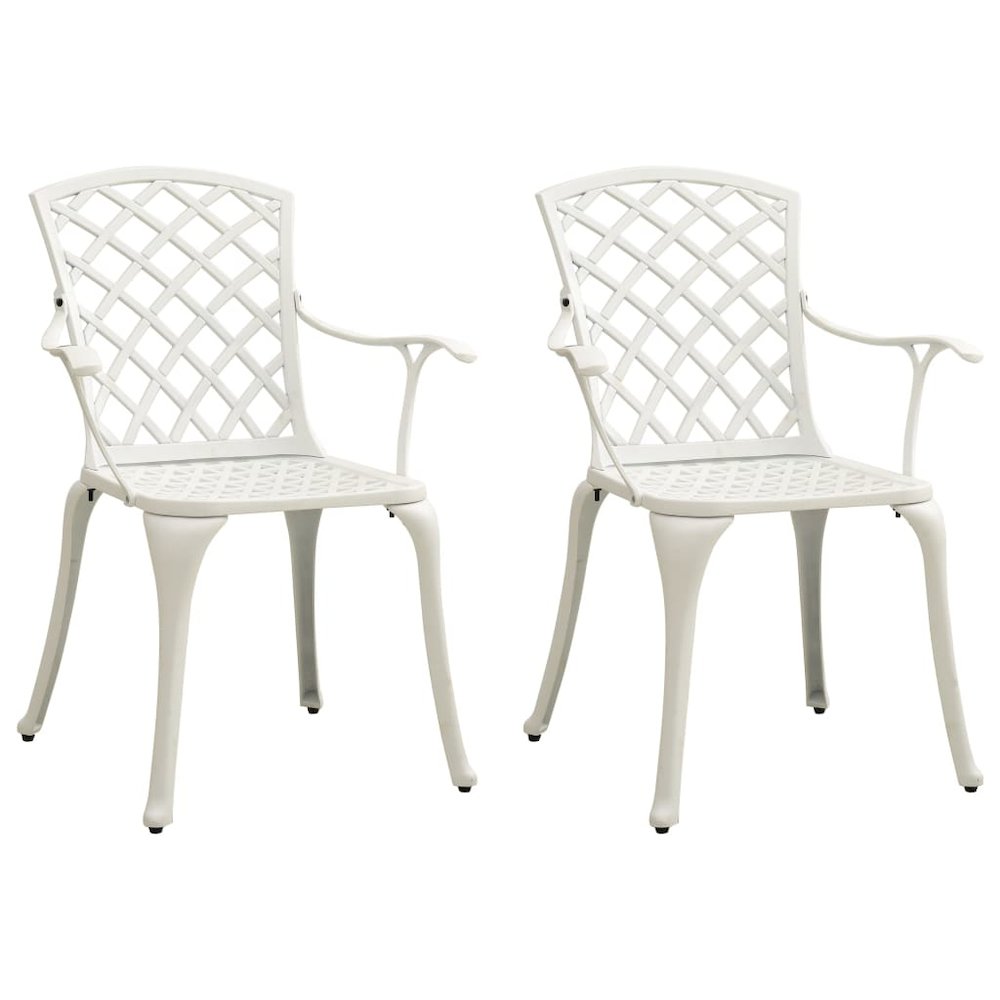 Bistro Set White Cast Aluminum Standard Durable Bistro Set. Picture 3