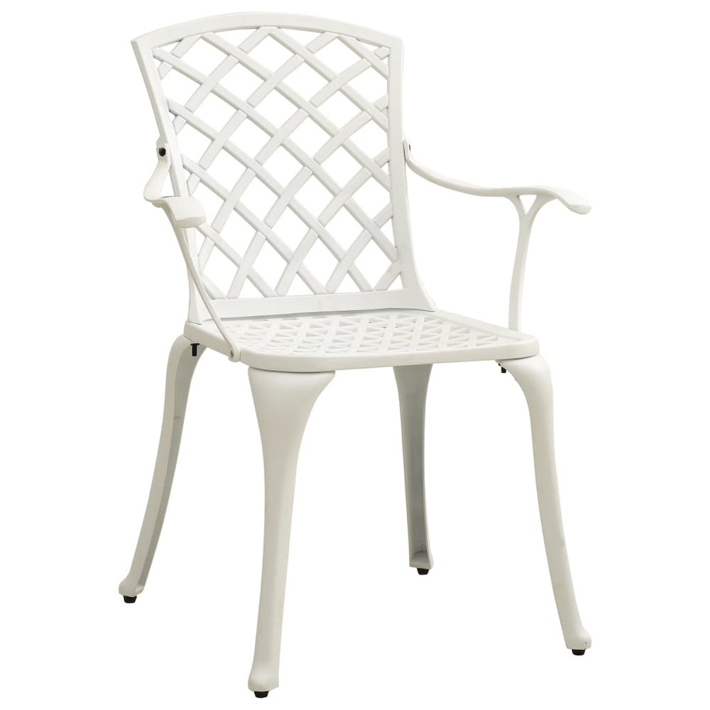 Bistro Set White Cast Aluminum Standard Durable Bistro Set. Picture 4