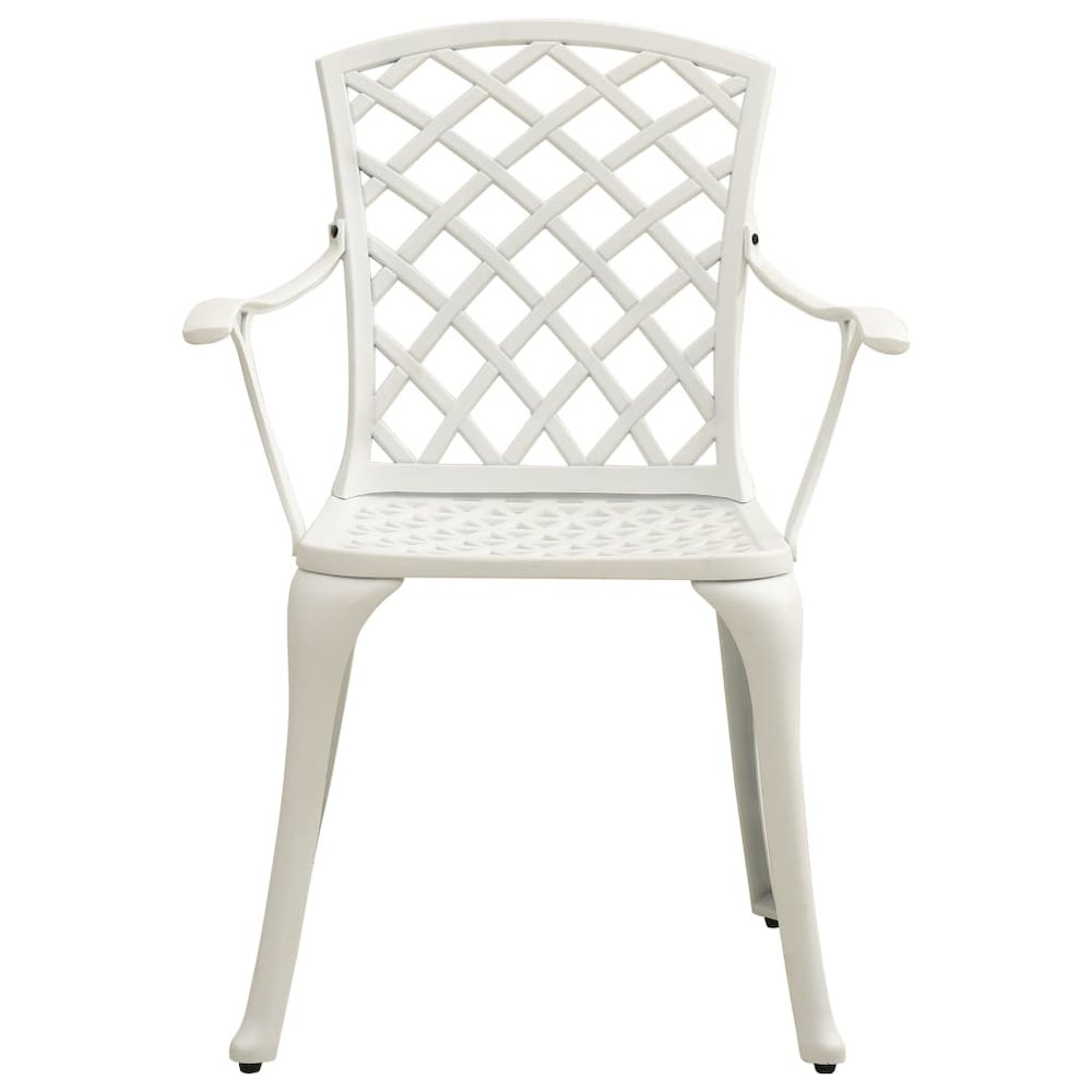 Bistro Set White Cast Aluminum Standard Durable Bistro Set. Picture 5