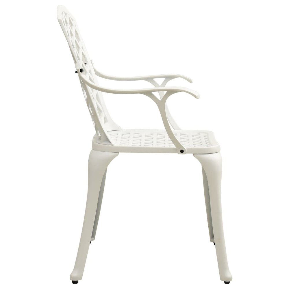 Bistro Set White Cast Aluminum Standard Durable Bistro Set. Picture 6