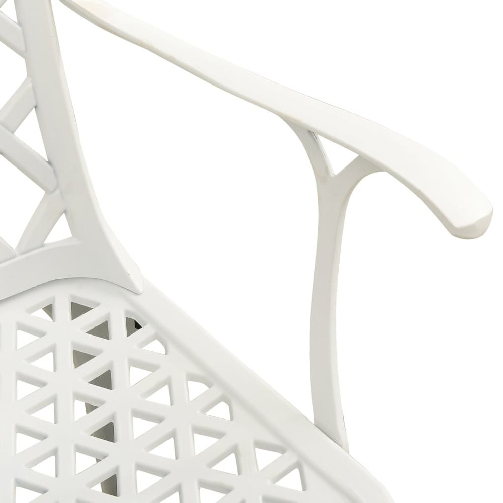 Bistro Set White Cast Aluminum Standard Durable Bistro Set. Picture 8