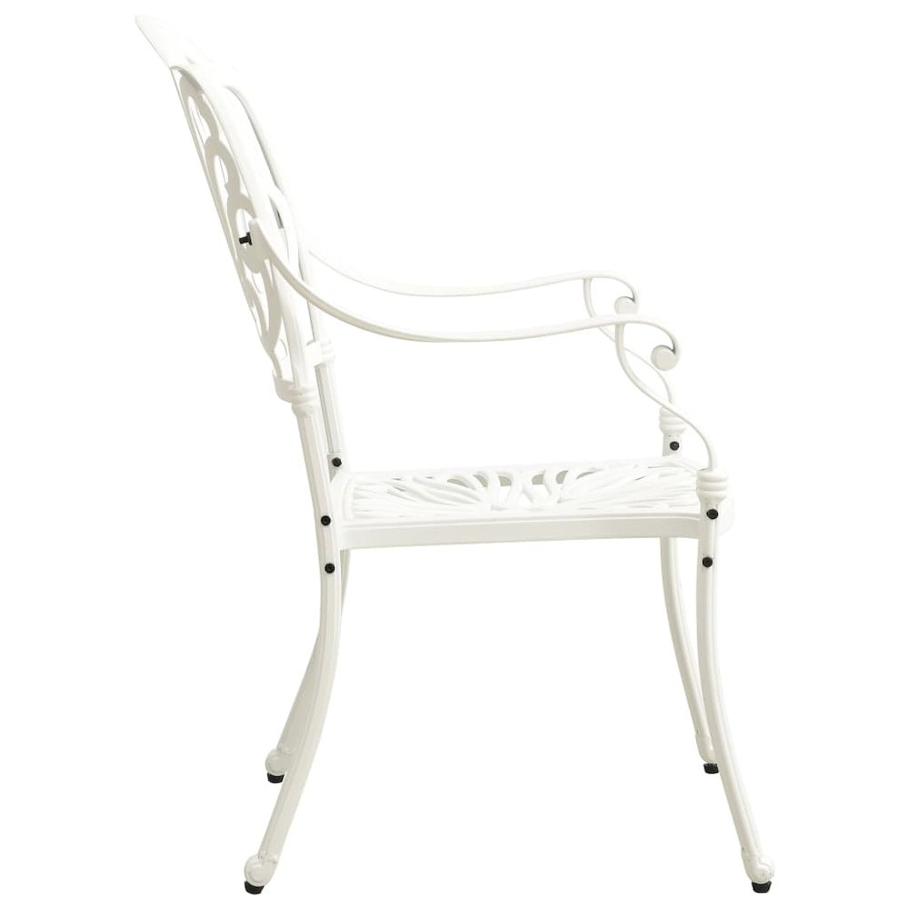 Bistro Set White Cast Aluminum Medium Durable Bistro Set. Picture 5