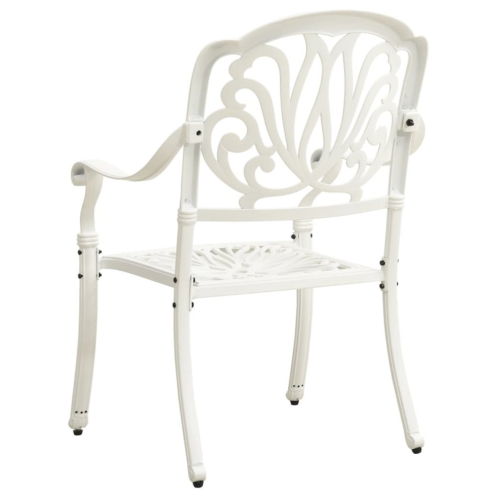 Bistro Set White Cast Aluminum Medium Durable Bistro Set. Picture 6