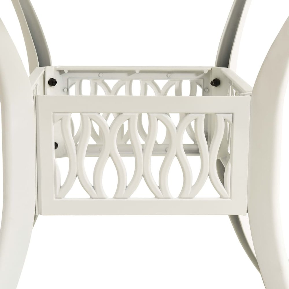 vidaXL 5 Piece Bistro Set Cast Aluminum White 0606. Picture 12