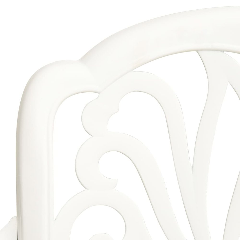 vidaXL 5 Piece Bistro Set Cast Aluminum White 0606. Picture 7