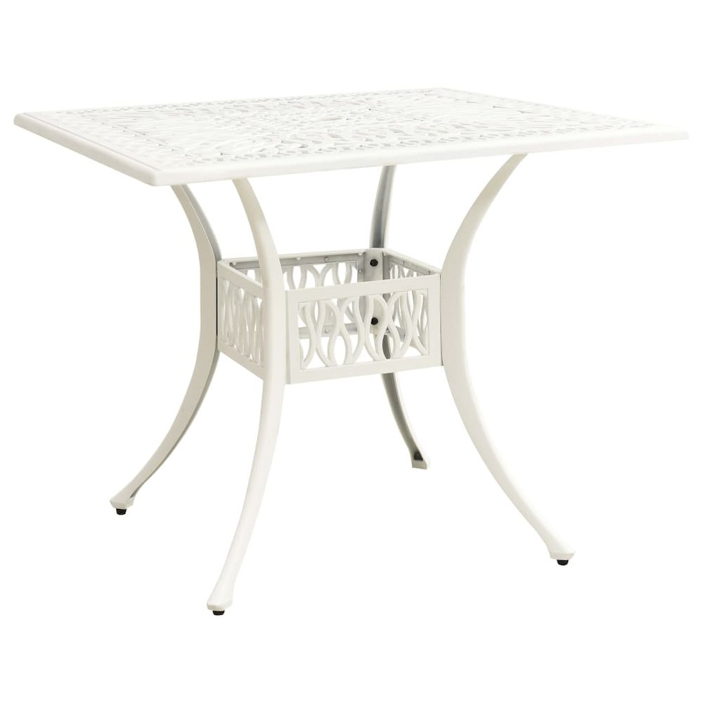 vidaXL 5 Piece Bistro Set Cast Aluminum White 0606. Picture 9