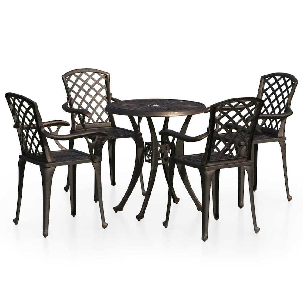 Bistro Set Bronze Cast Aluminum Standard Decorative Inlays. Picture 2