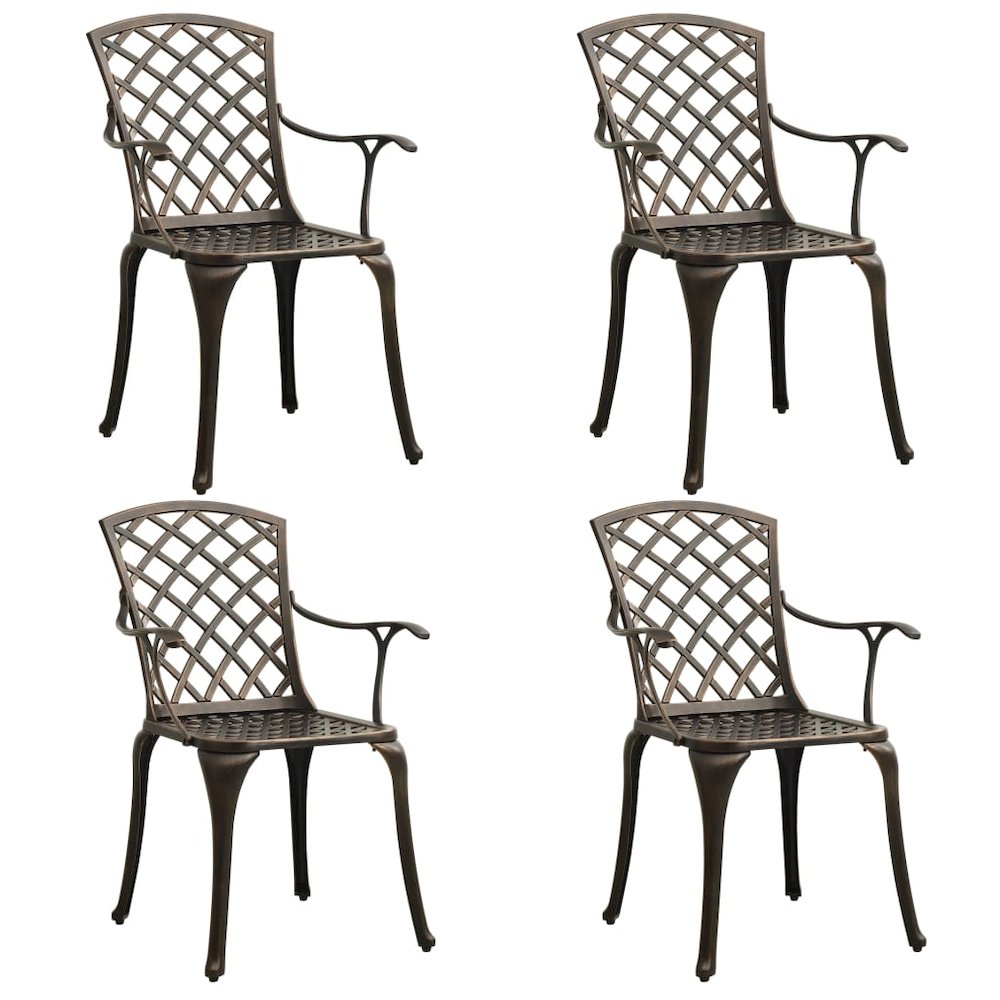Bistro Set Bronze Cast Aluminum Standard Decorative Inlays. Picture 3