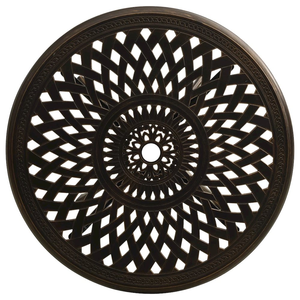 Bistro Set Bronze Cast Aluminum Standard Decorative Inlays. Picture 12