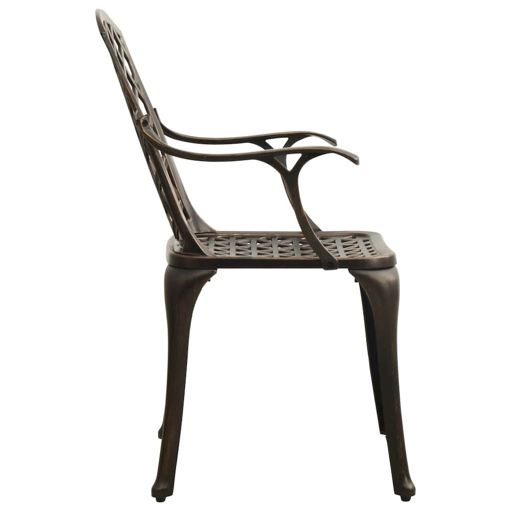Bistro Set Bronze Cast Aluminum Standard Decorative Inlays. Picture 6