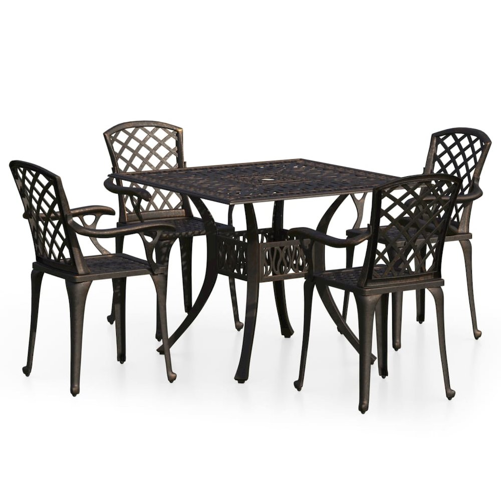 Bistro Set Bronze Cast Aluminum Standard Durable Bistro Set. Picture 2