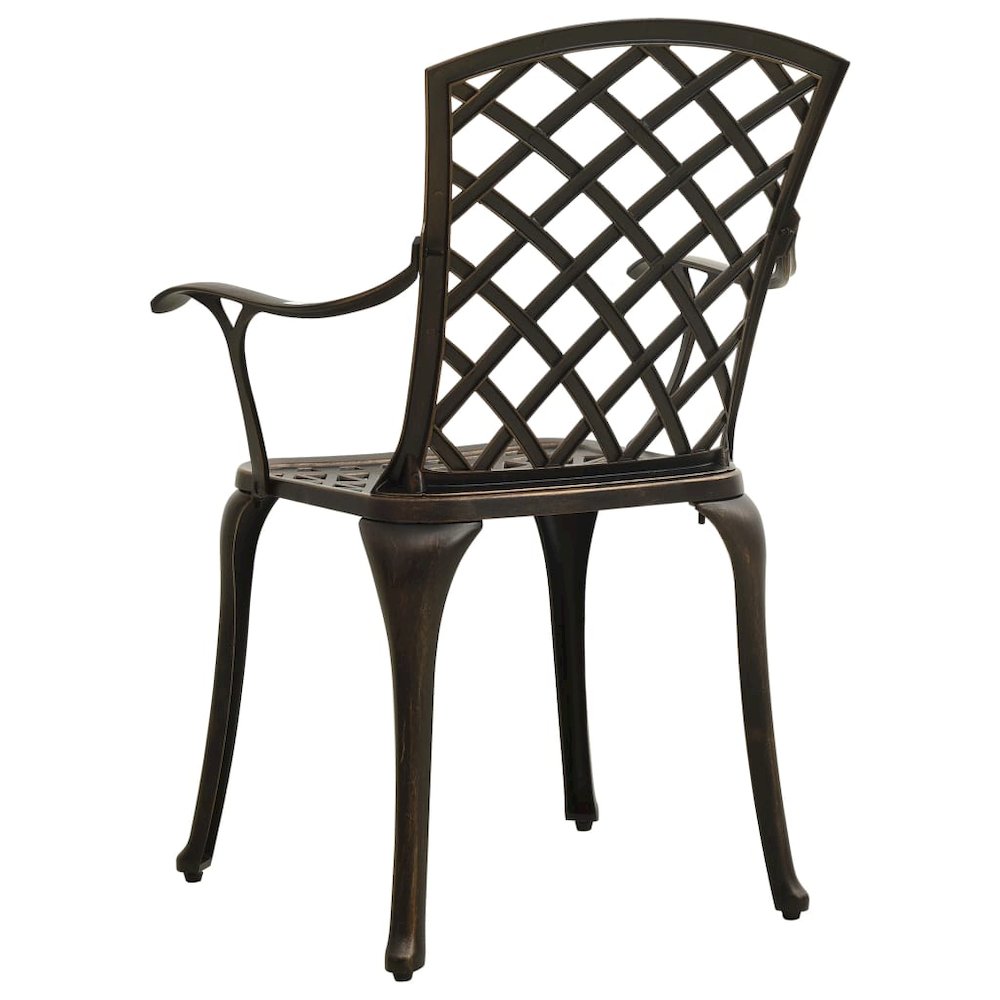 Bistro Set Bronze Cast Aluminum Standard Durable Bistro Set. Picture 7