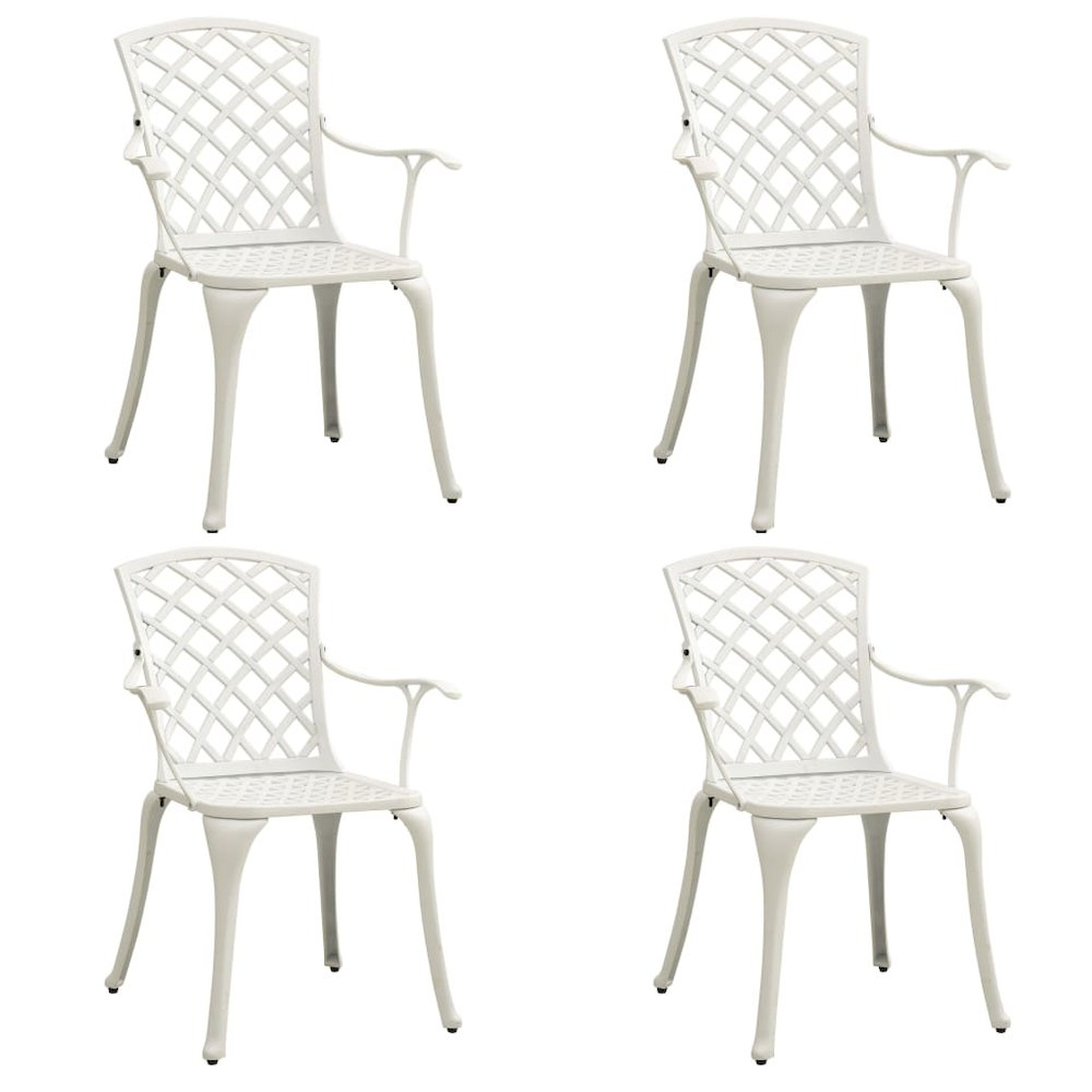 Bistro Set White Cast aluminum 5 Piece Set Durable Bistro Set. Picture 3