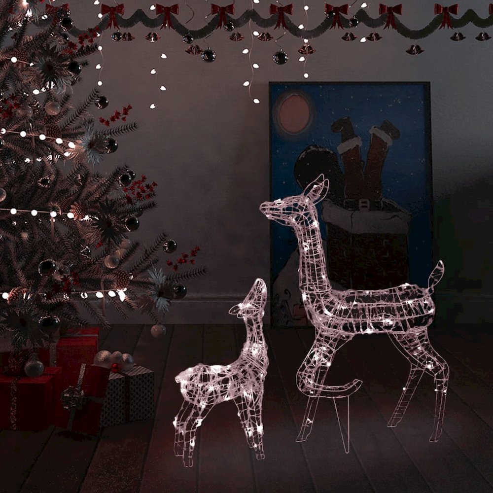 Reindeer Family Warm White Acrylic Acrylic Reindeer Other. Picture 1