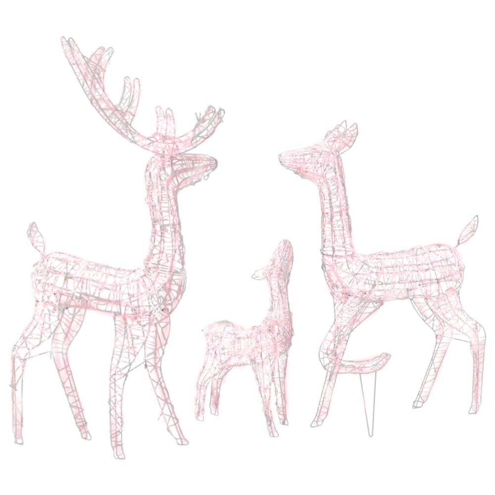 Reindeer Family Warm White Acrylic Large Reindeer Family Oblong. Picture 2
