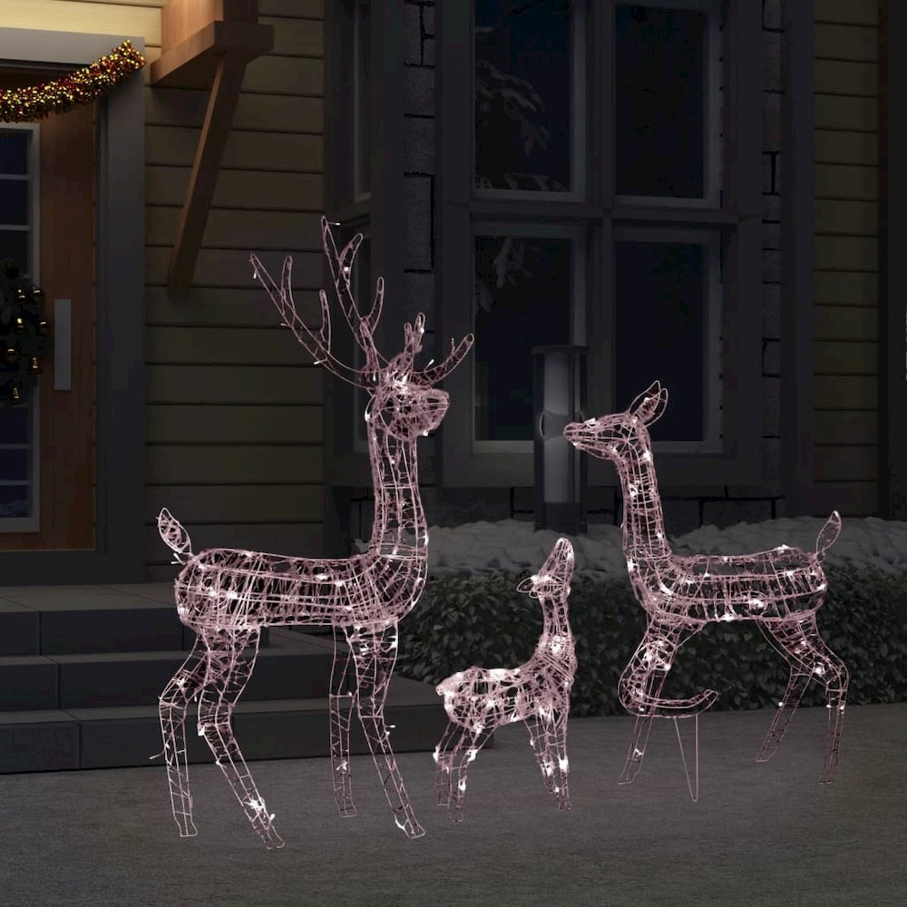 Reindeer Family Warm White Acrylic Large Reindeer Family Oblong. Picture 3