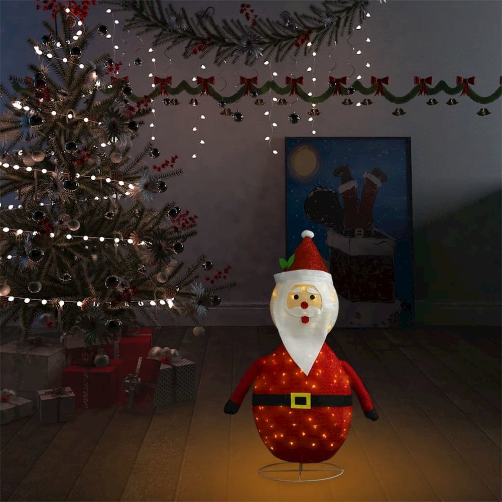 Santa Claus Figure Red Fabric, Steel 23.6 in Christmas Decoration. Picture 3