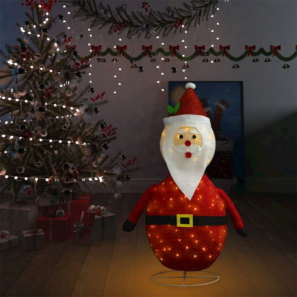 Santa Claus Figure Red and White Fabric and Steel Large. Picture 3