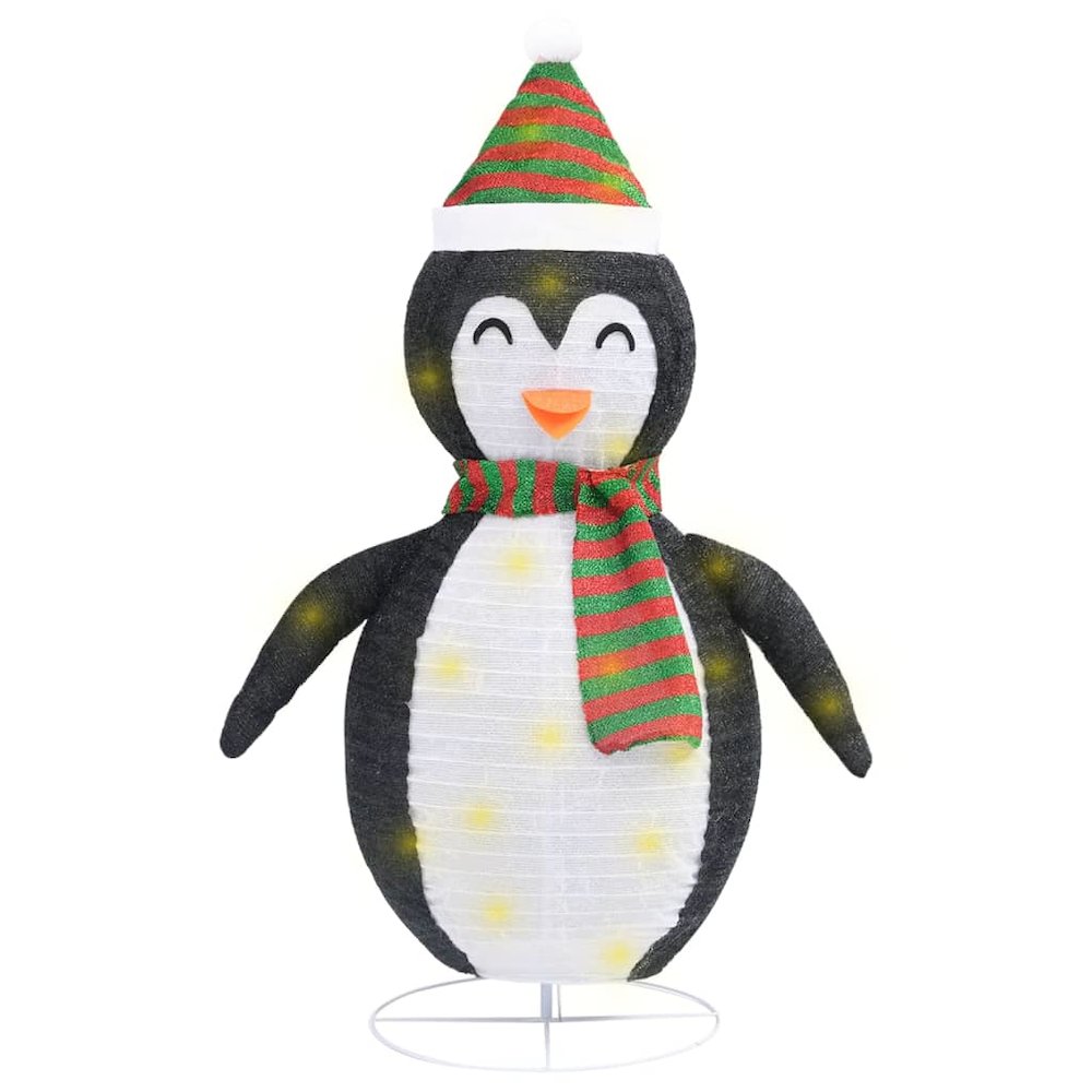 Snow Penguin Figure Black and White Fabric and Steel 35.4 in. Picture 2