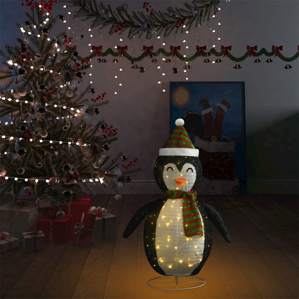 Snow Penguin Figure Black and White Fabric and Steel 35.4 in. Picture 3