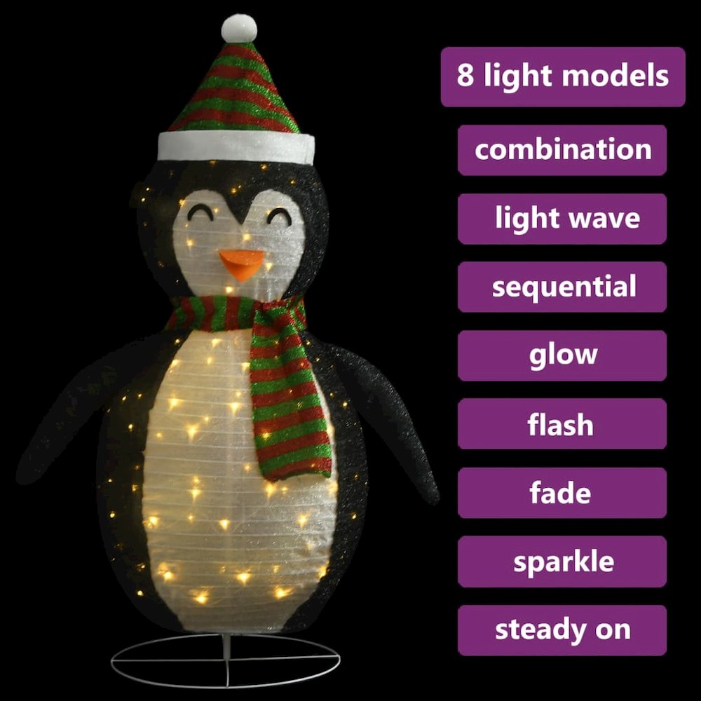 Snow Penguin Figure Black and White Fabric, Steel 47.2 in. Picture 4