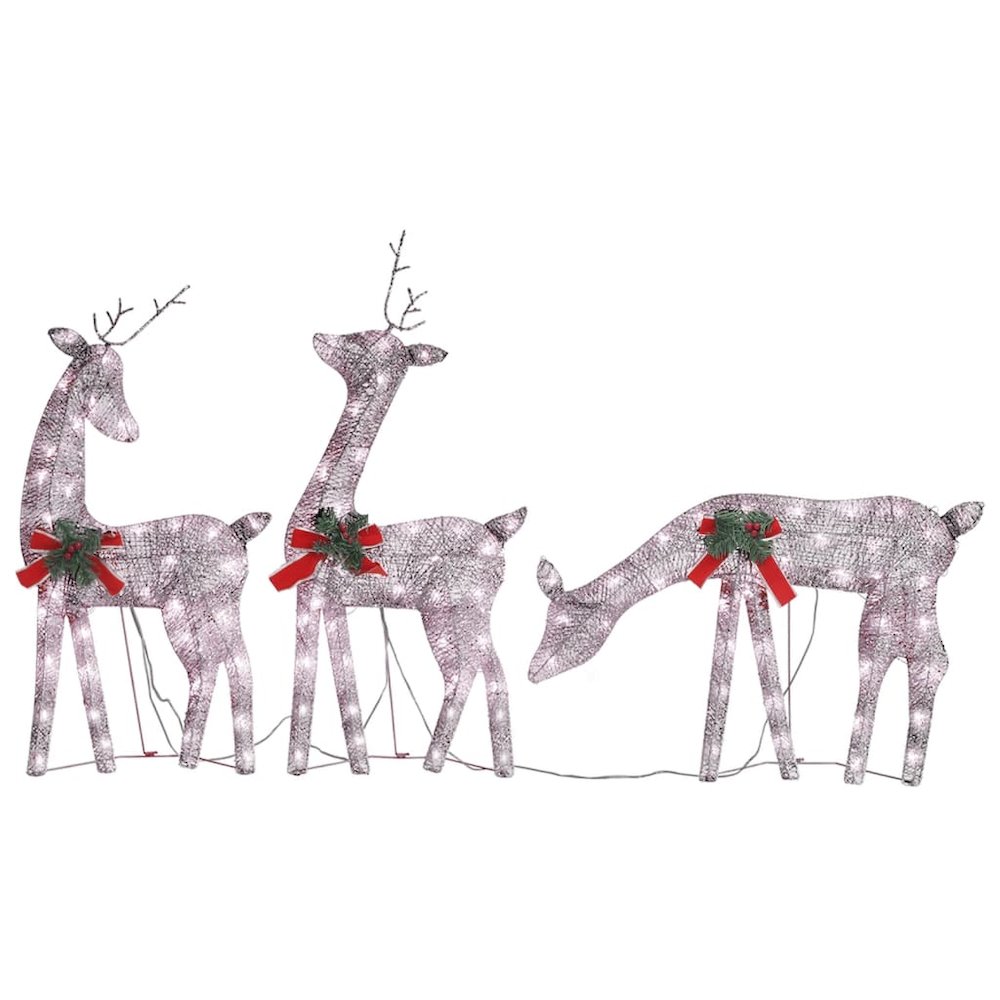 Christmas Reindeer Family Set of 3 Gold Fabric, steel Large. Picture 2