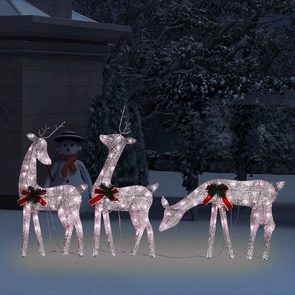 Christmas Reindeer Family Set of 3 Gold Fabric, steel Large. Picture 3