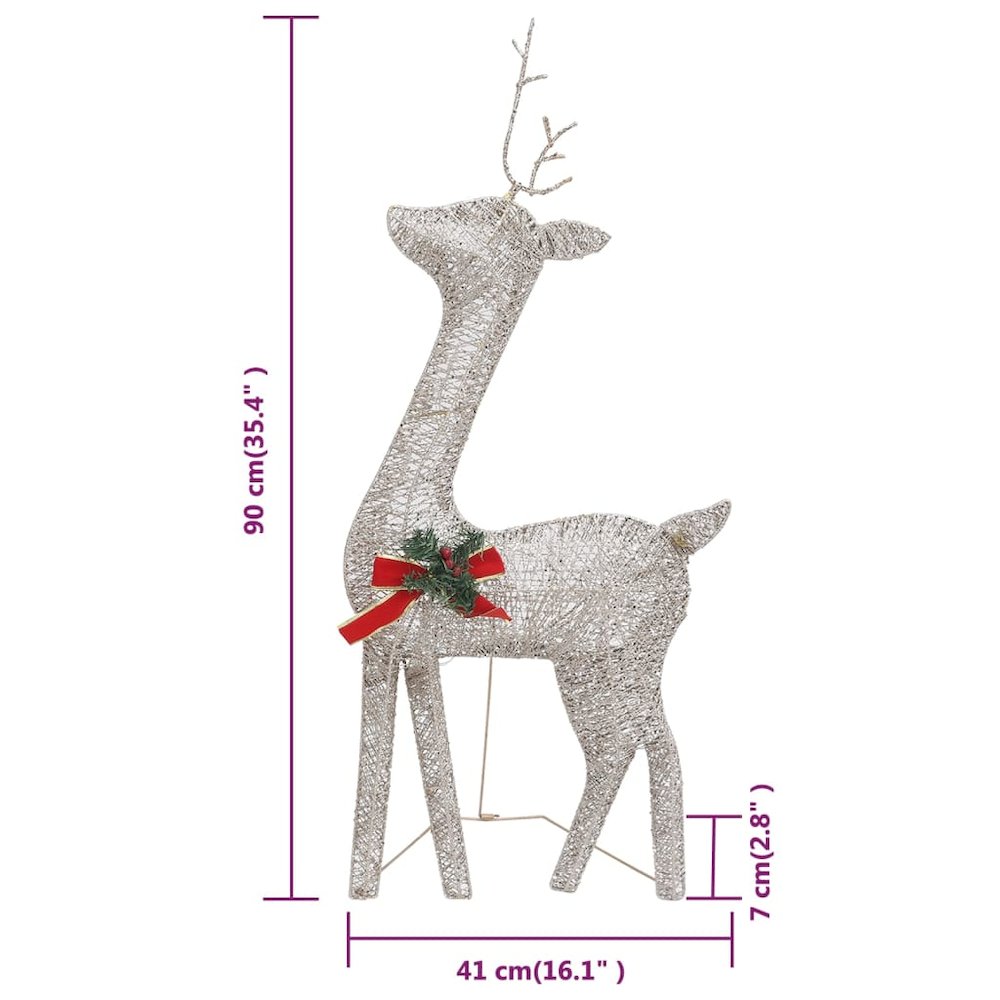 Christmas Reindeer Family Set of 3 Gold Fabric, steel Large. Picture 12
