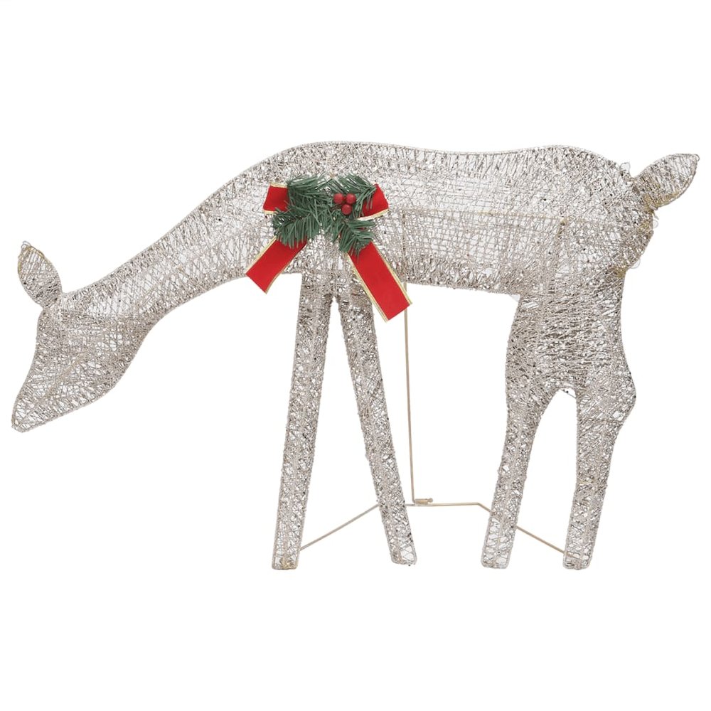 Christmas Reindeer Family Set of 3 Gold Fabric, steel Large. Picture 7