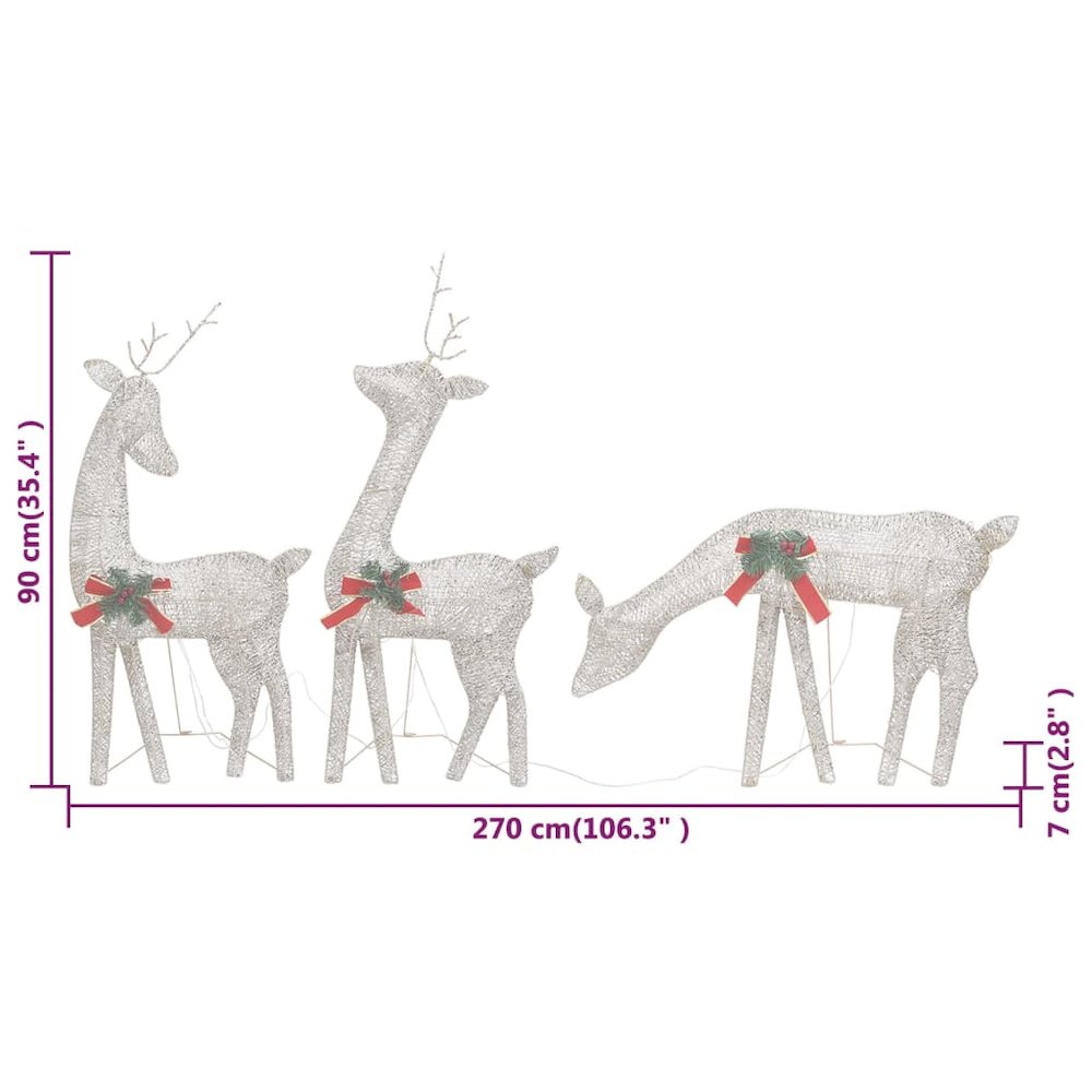 Christmas Reindeer Family Set of 3 Gold Fabric, steel Large. Picture 10