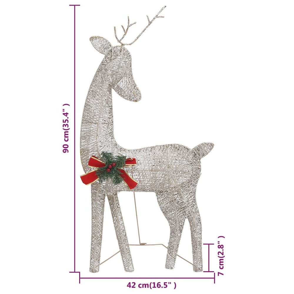 Christmas Reindeer Family Set of 3 Gold Fabric, steel Large. Picture 11