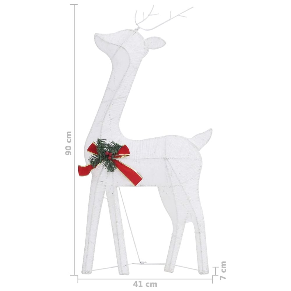 Christmas Reindeer Family 106.3"x2.8"x35.4" White Cold White Mesh. Picture 12