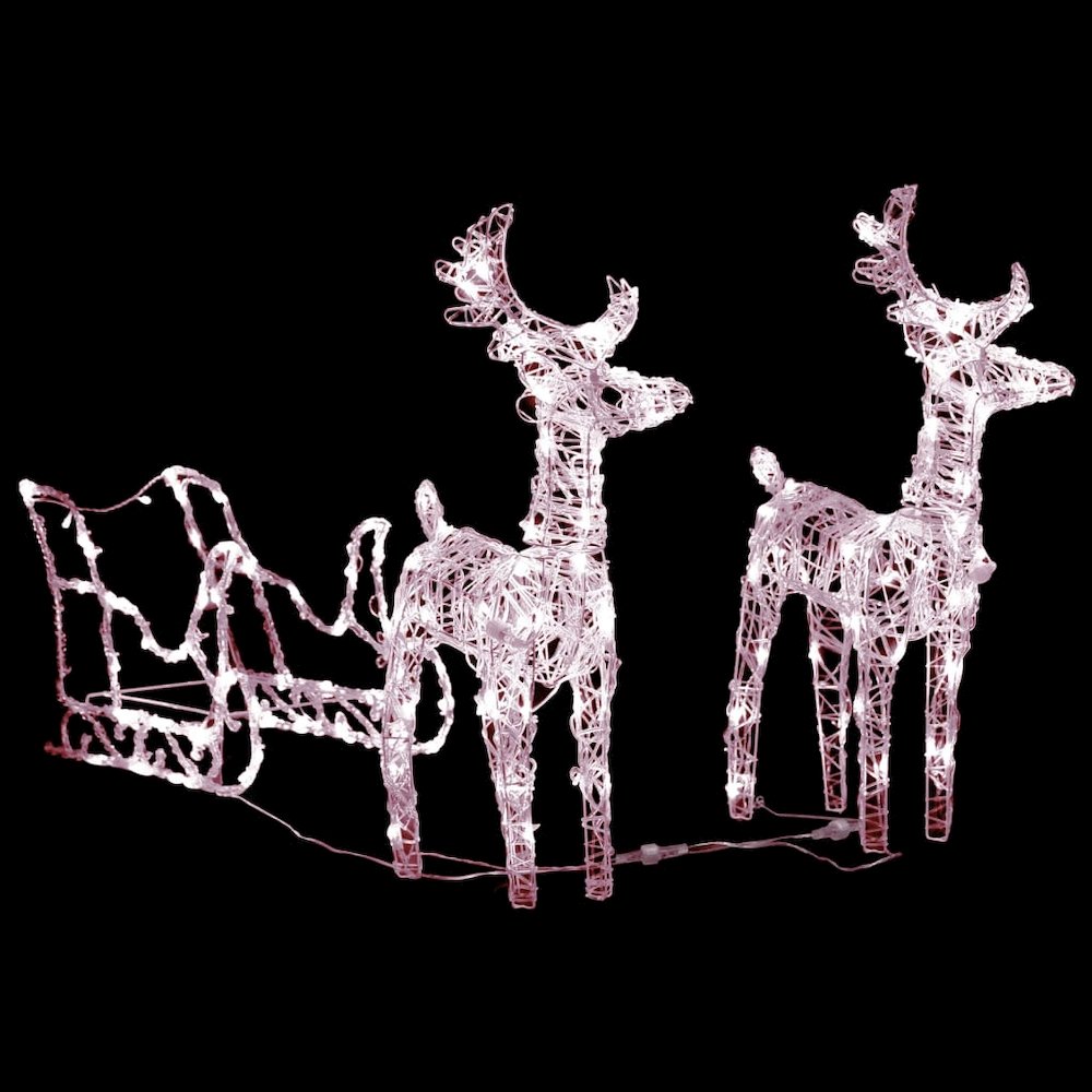 Reindeer And Sleigh Christmas Decoration Warm white. Picture 2