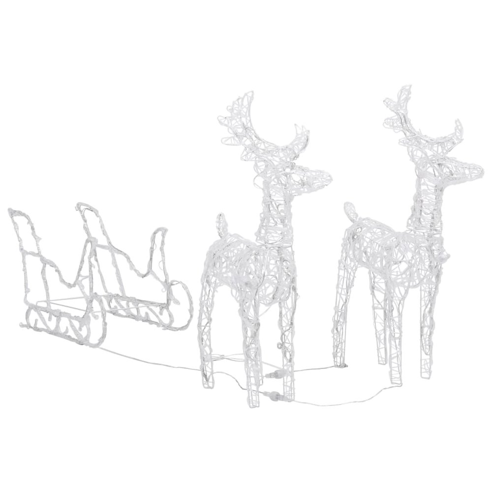 Reindeer And Sleigh Christmas Decoration Warm white. Picture 3