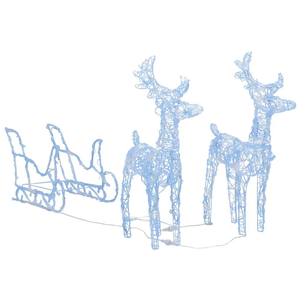 Reindeers & Sleigh Christmas Decoration 160 LEDs 51.2" Acrylic. Picture 2