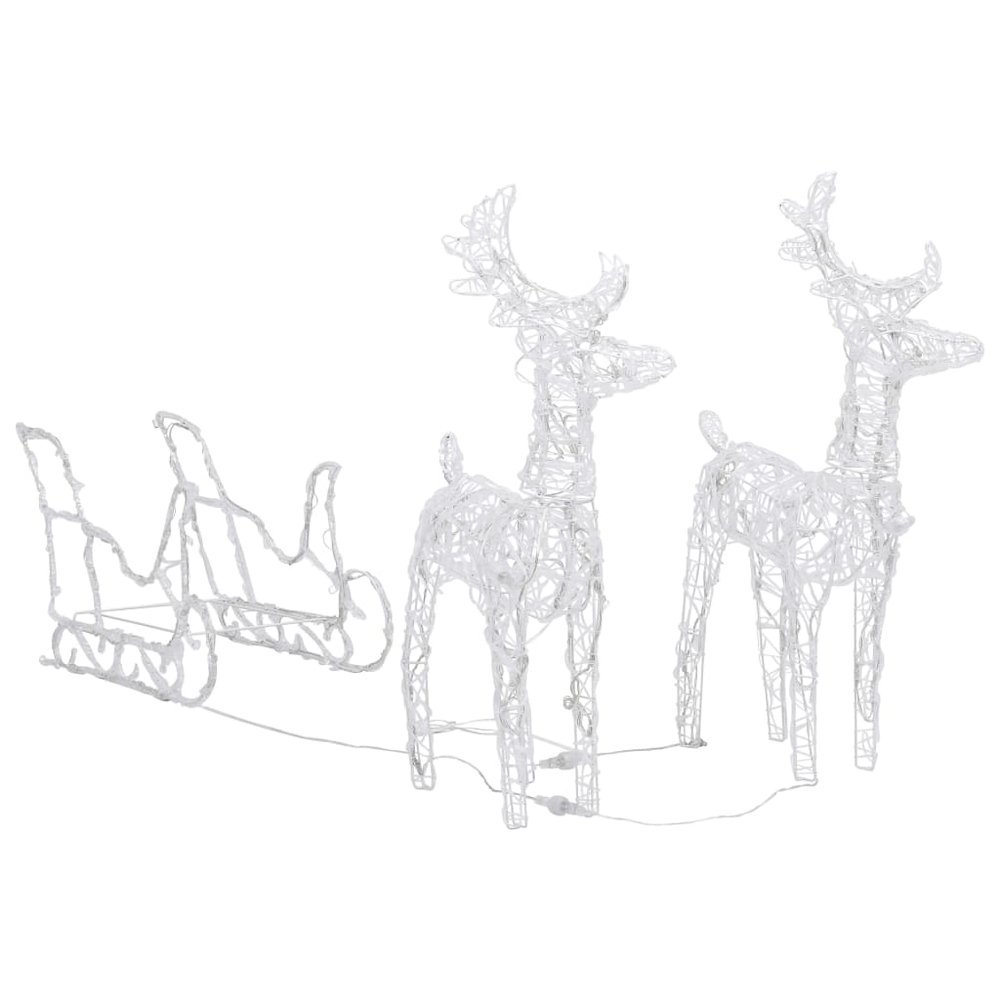Reindeers & Sleigh Christmas Decoration 160 LEDs 51.2" Acrylic. Picture 5