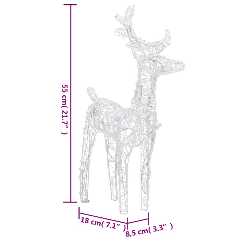 Reindeers & Sleigh Christmas Decoration 160 LEDs 51.2" Acrylic. Picture 10