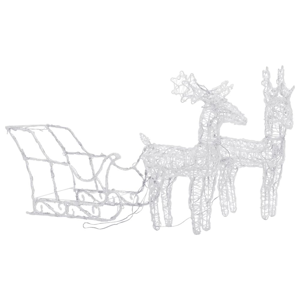 Reindeers & Sleigh Christmas Decoration 160 LEDs 51.2" Acrylic. Picture 3