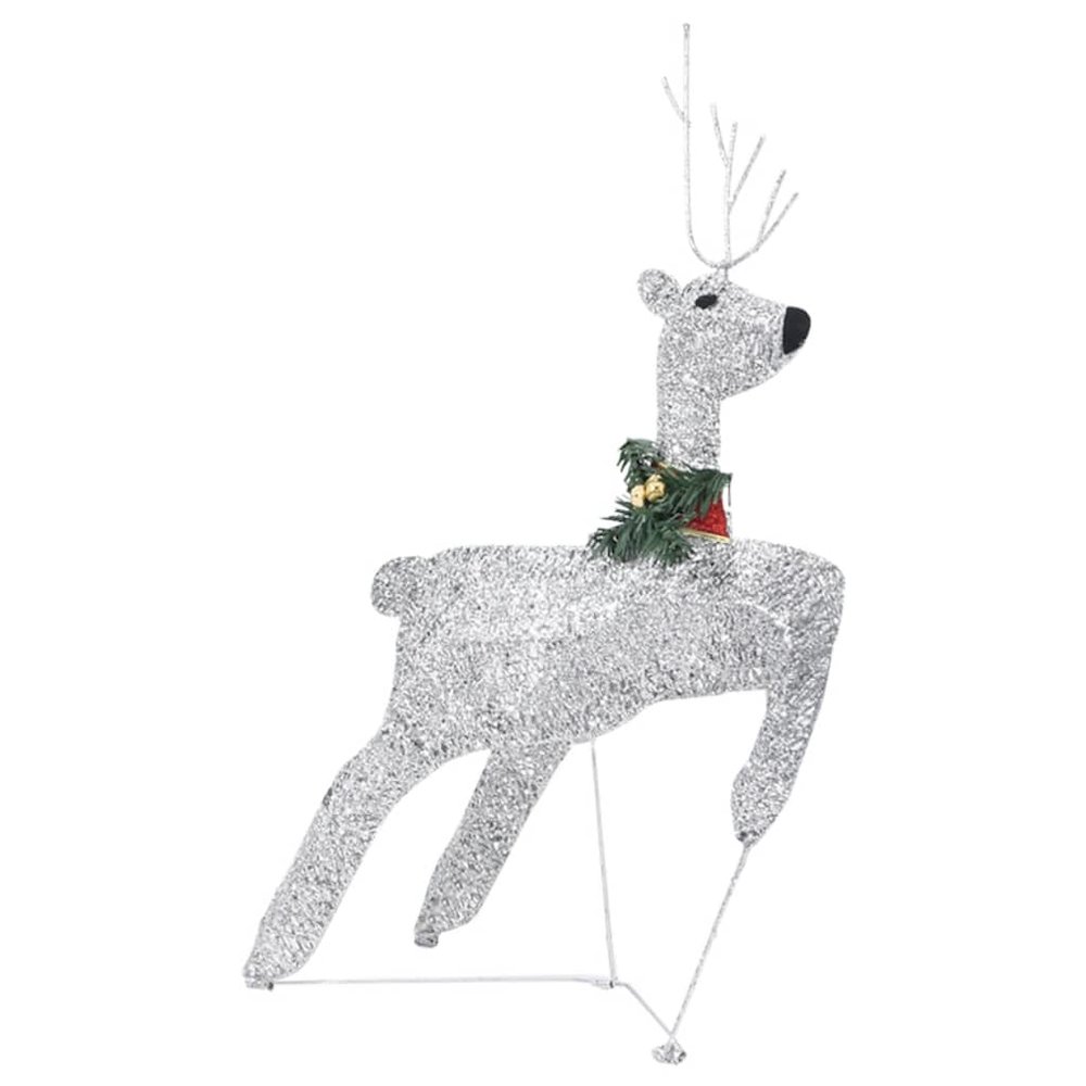 Reindeer and Sleigh Christmas Decoration Set of 4 Silver. Picture 6