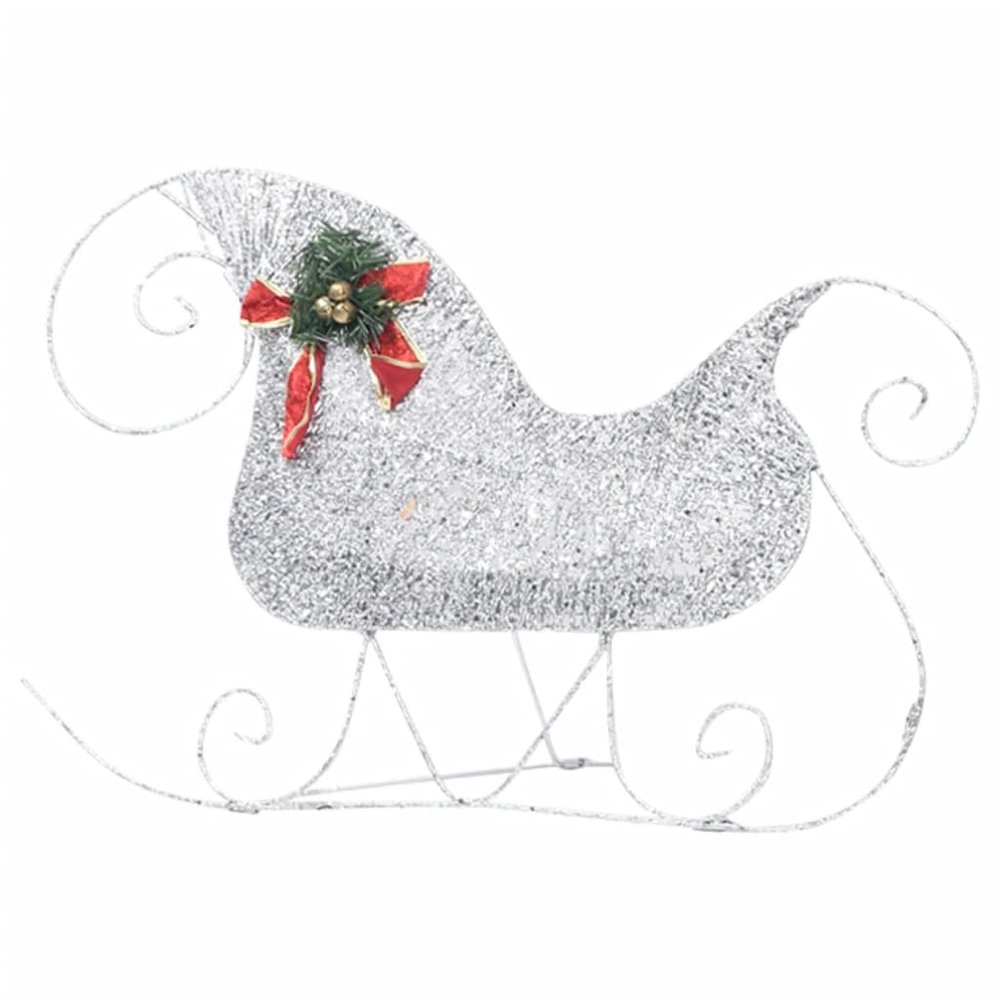 Reindeer and Sleigh Christmas Decoration Set of 4 Silver. Picture 7