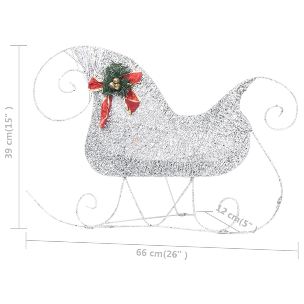 Reindeer and Sleigh Christmas Decoration Set of 4 Silver. Picture 9
