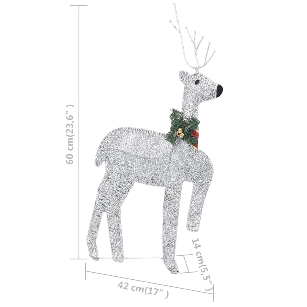 Reindeer and Sleigh Christmas Decoration Set of 4 Silver. Picture 11