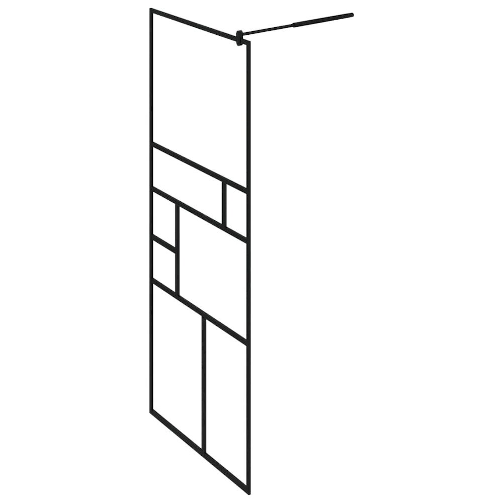 Walk-in Shower Wall with Clear ESG Glass 31.5"x76.8" Black. Picture 4