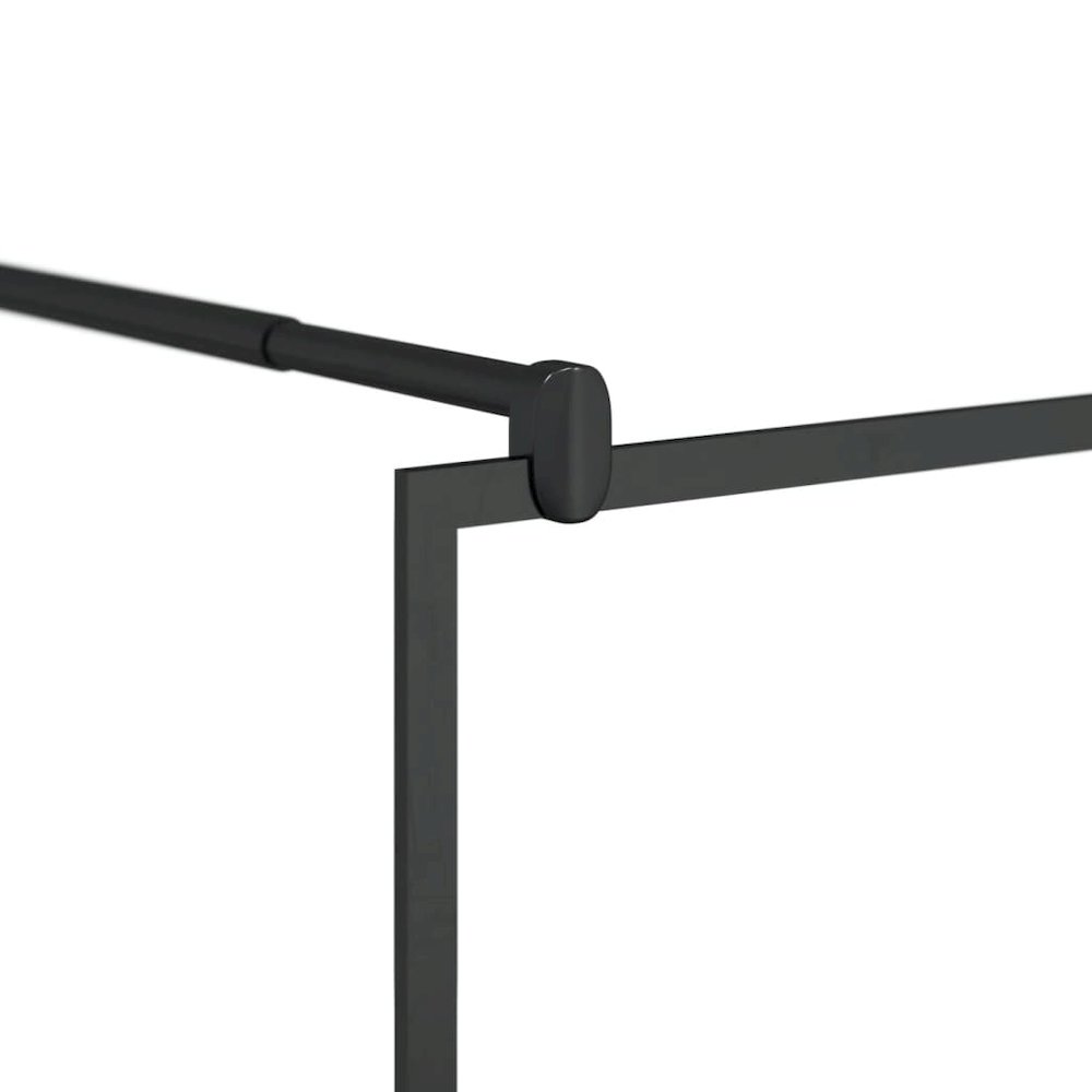 Walk-in Shower Wall with Clear ESG Glass 31.5"x76.8" Black. Picture 5