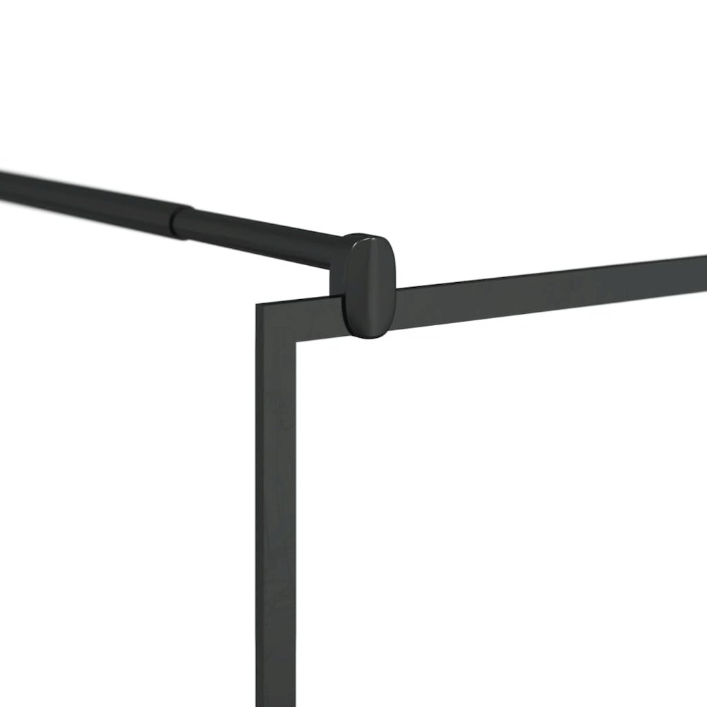 Walk-in Shower Wall with Clear ESG Glass 35.4"x76.8" Black. Picture 5