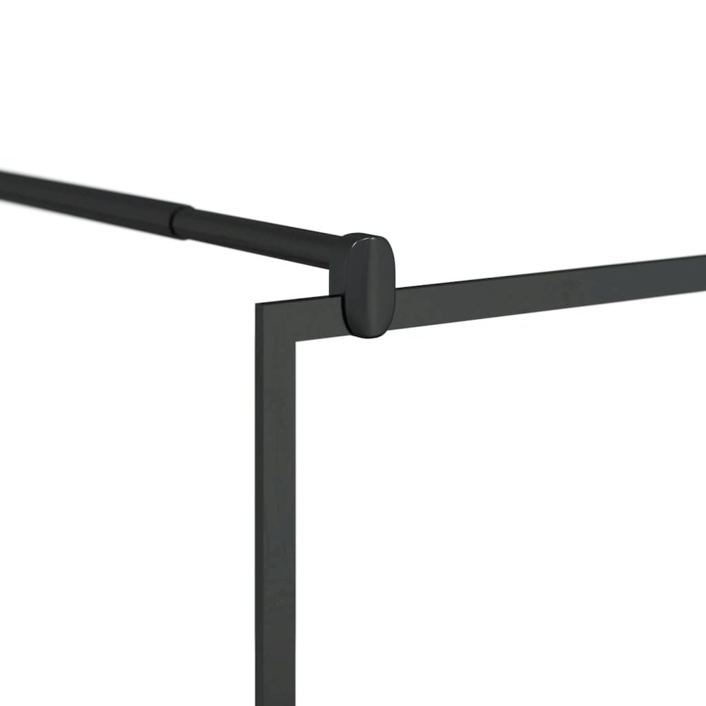 Walk-in Shower Wall with Clear ESG Glass 45.3"x76.8" Black. Picture 5