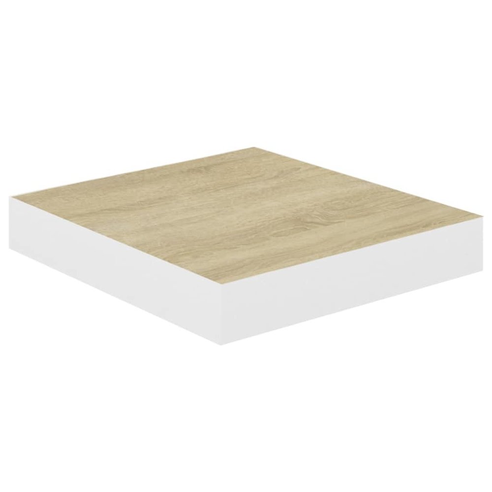 Wall Shelf Oak and White Honeycomb MDF, Metal 9.1 x 9.3 x 1.5 in. Picture 2