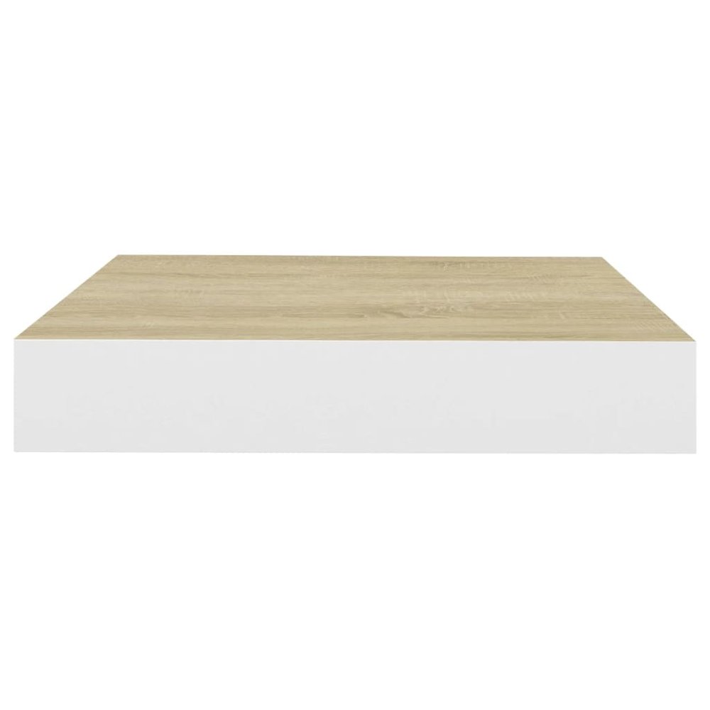 Wall Shelf Oak and White Honeycomb MDF, Metal 9.1 x 9.3 x 1.5 in. Picture 4