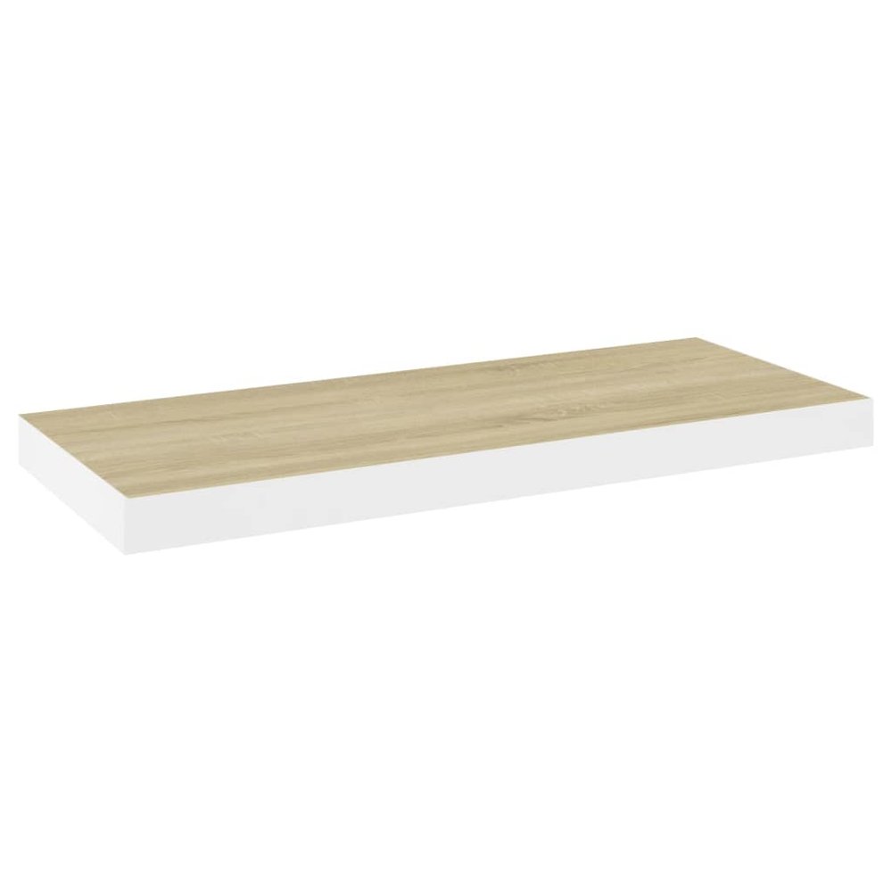 Wall Shelf Oak and White Honeycomb MDF 23.6x9.3x1.5 in. Picture 2